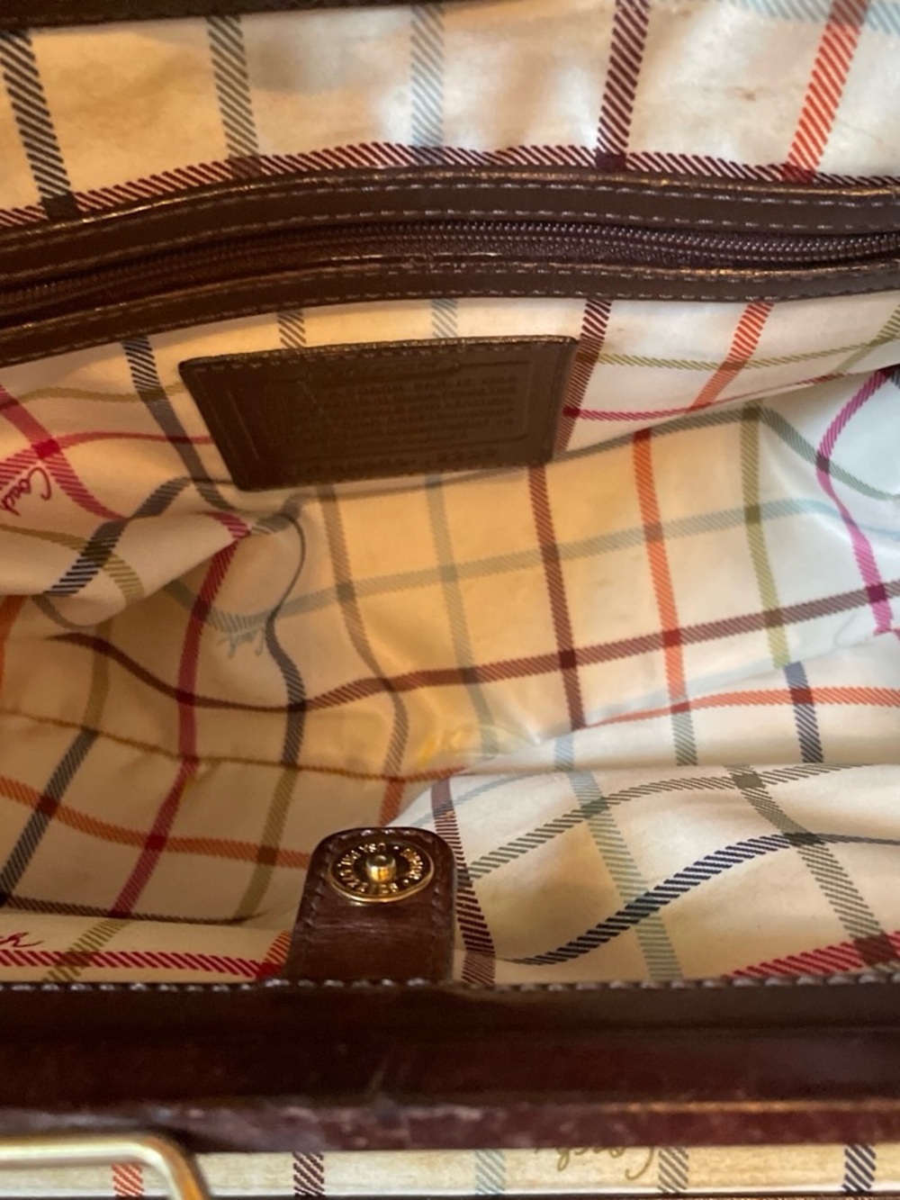 Coach Brown Signature Canvas Satchel with Leather Trim - Picture 5 of 8